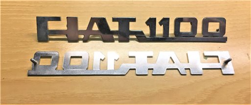Fiat 1100 - Logo Scritta Fregio Posteriore Metallo