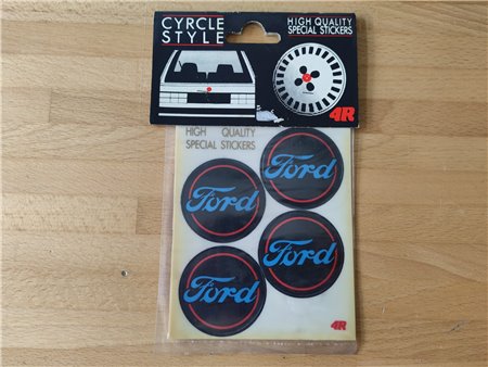 Kit 4x Adesivo Logo Coprimozzo Ford Tondo 45mm Coppa Ruota Copricerchio Epoca