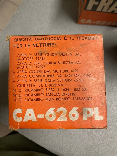 Filtro Aria Alfa Giulietta Berlina e Lancia Appia CA-626PL 2175112 131553404
