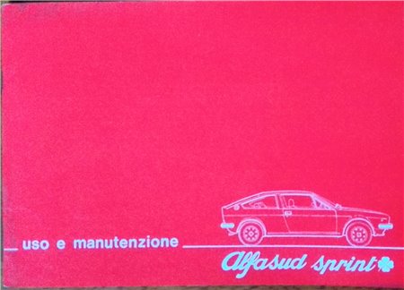 Manuel d'utilisation et d'entretien "ITALIEN" Alfasud Sprint quadrifoglio (1976)