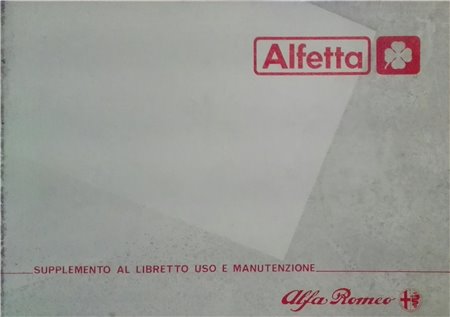 Libretto uso e manutenzione "ITALIANO" Alfetta quadrifoglio (1982)