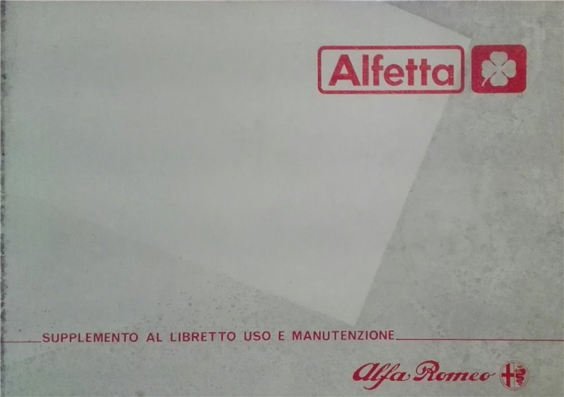 Manuel d'utilisation et d'entretien "ITALIEN" Alfetta quadrifoglio (1982)