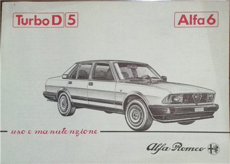 Manuel d'utilisation et d'entretien "ITALIEN" Alfa6 turbo D5 (1983)