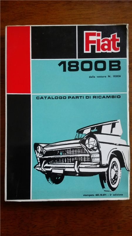 Catalogo parti di ricambio FIAT 1800B 2°edizione (1965)