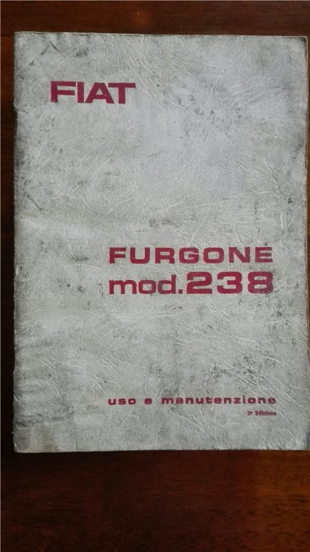  Libretto uso e manutenzione FIAT Furgone Mod.238 (1967-76)
