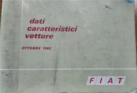 Dati caratteristici vetture FIAT 1968