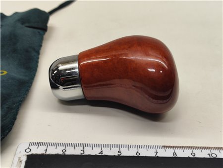 Pomello Cambio in Radica Adattabile Auto Epoca - con inserto per stemma base cromata