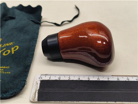 Pomello Cambio in Radica Adattabile Auto Epoca - con inserto per stemma base nera