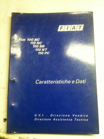 FIAT 100NC 110NC 110NR 110NT 110PC LIBRETTO CARATTERISTICHE E DATI 1973