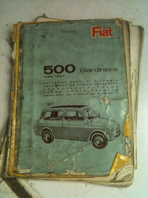 FIAT 500 GIARDINIERA TIPO 120F - CATALOGO PARTI DI RICAMBIO ANNI 60-70