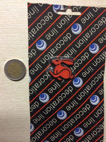 CONIGLIETTO ROSSO CORSA PICCOLO - ADESIVO AUTO STEMMA STICKER IN RILIEVO 