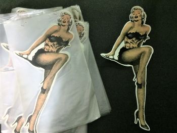 Adesivo Sticker Decalcomania Vintage Auto Camion Marilyn Monroe 40x17 cm